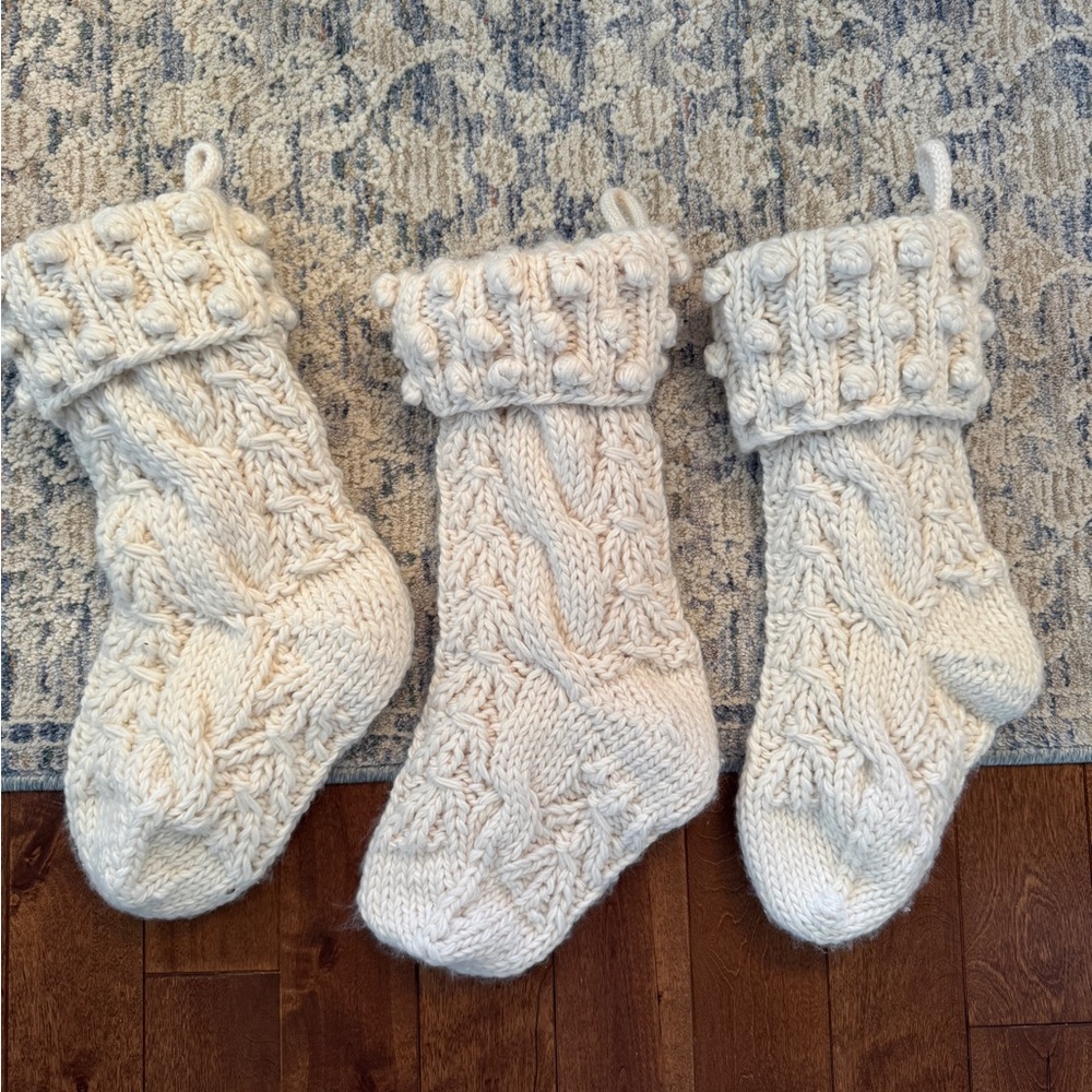 Target Cream Knit Christmas Stockings - Picture 2 of 2